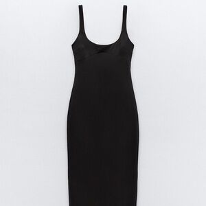 Zara Elegant Black Midi Dress